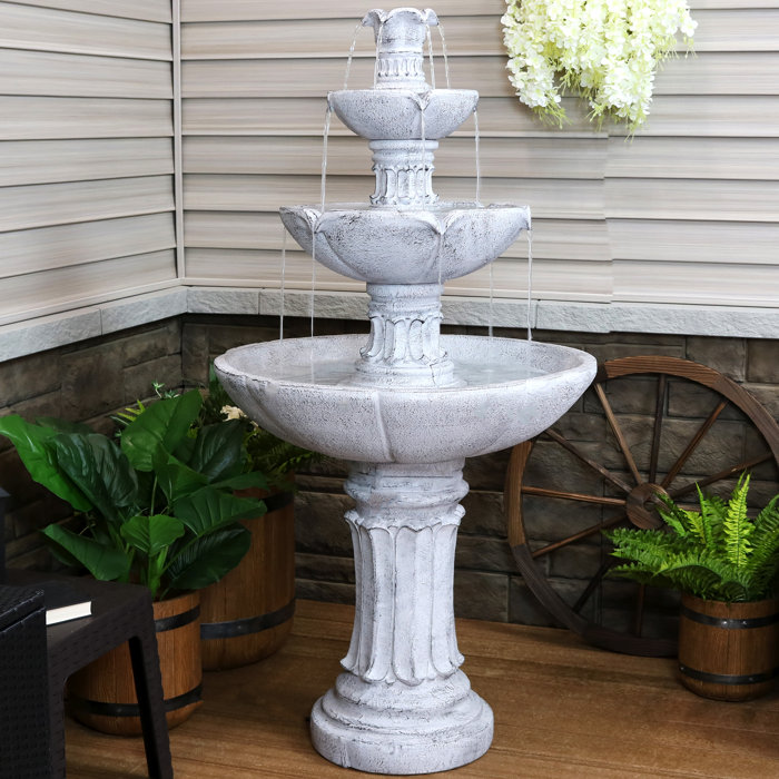 One Allium Way® Jeremias Column Inspired 3Tier Outdoor Water Fountain